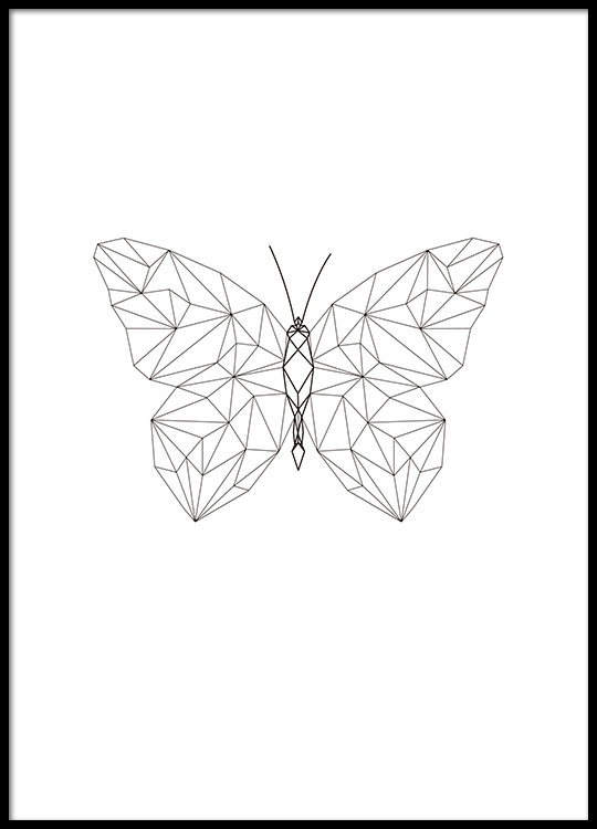 Geometric Butterfly Poster / Arte para teenagers em Desenio AB (7844)