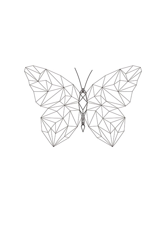Geometric Butterfly Poster / Arte para teenagers em Desenio AB (7844)