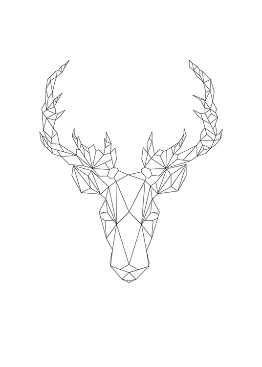 Geometric Deer Poster