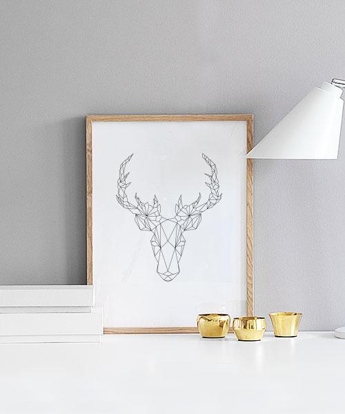 Geometric Deer Poster / Arte para teenagers em Desenio AB (7845)