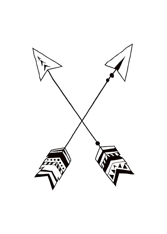 Black and White Arrows Poster