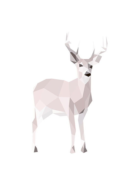 Polygon Deer Poster