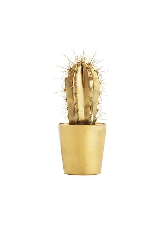 Gold Cactus Poster