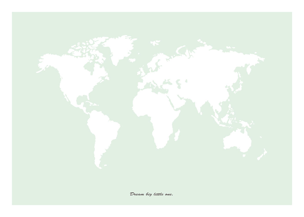 Dream Big Little One Green Poster / Mapas do mundo para crianças em Desenio AB (7966)