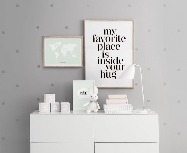 Dream Big Little One Green Poster / Mapas do mundo para crianças em Desenio AB (7966)