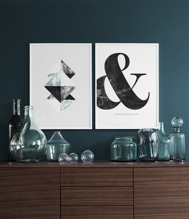 & Black Marble Poster / Tipografia em Desenio AB (8330)