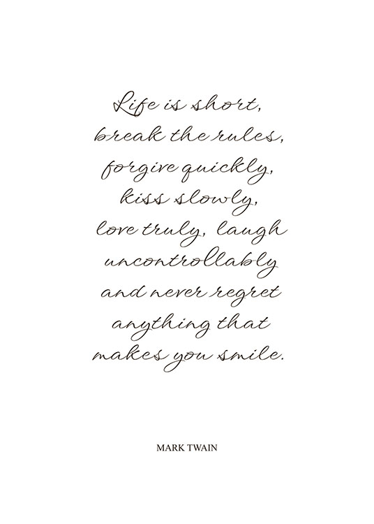 Mark Twain Poster / Posters com citações em Desenio AB (8336)