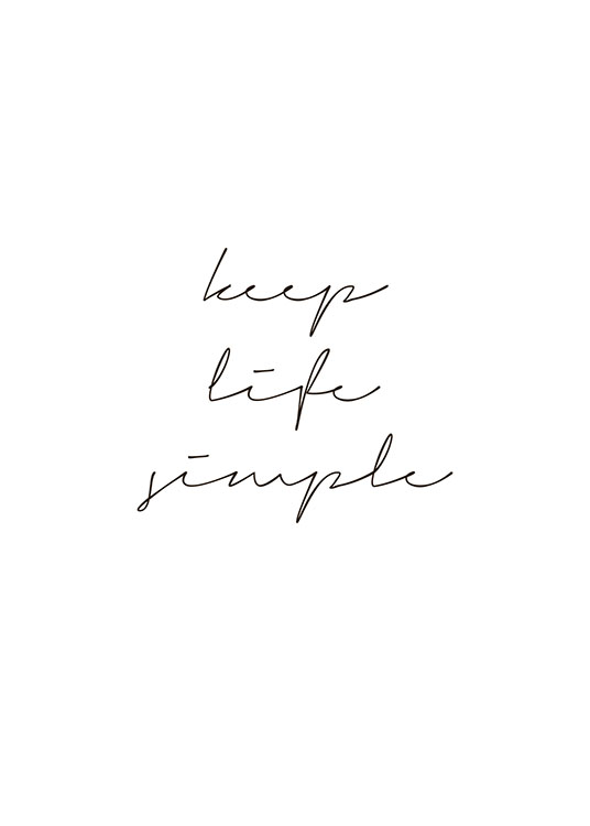 Keep Life Simple Poster / Posters com citações em Desenio AB (8341)