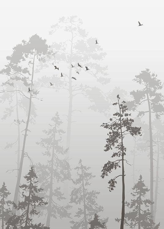 Foggy Forest Poster