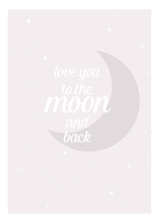 Moon And Back Pink Poster