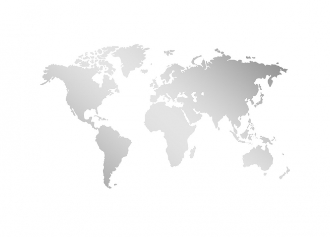 Poster Mapa Do Mundo Prateado