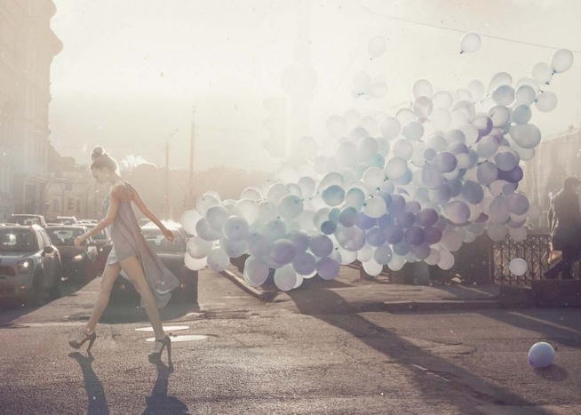 Blue Balloons Poster