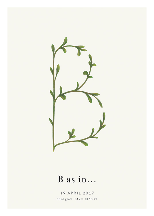 Botanic Letter B Personal Poster