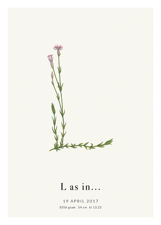 Botanic Letter L Personal Poster