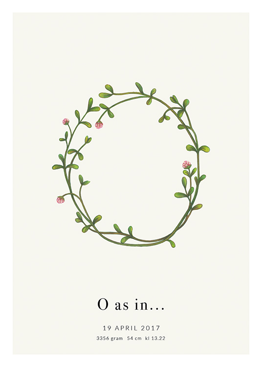 Botanic Letter O Personal Poster