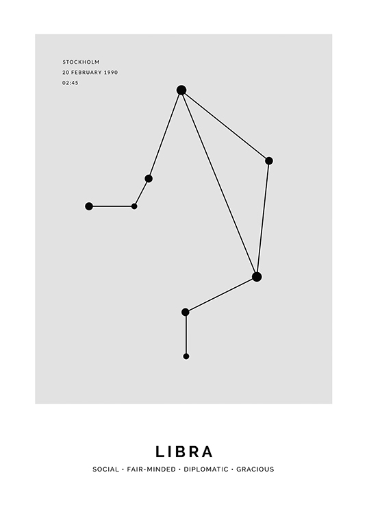 Constellation Grey Libra Personal Poster