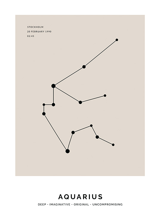 Constellation Beige Aquarius Personal Poster