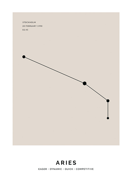 Constellation Beige Aries Personal Poster