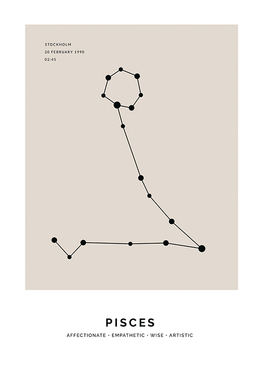Constellation Beige Pisces Personal Poster