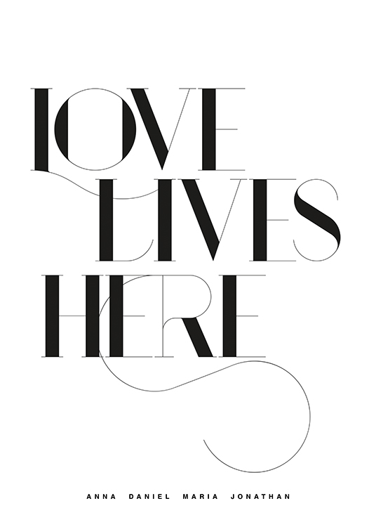 Love Lives Here No1 Personal Poster / Nomes Personalizados em Desenio AB (pp0226)