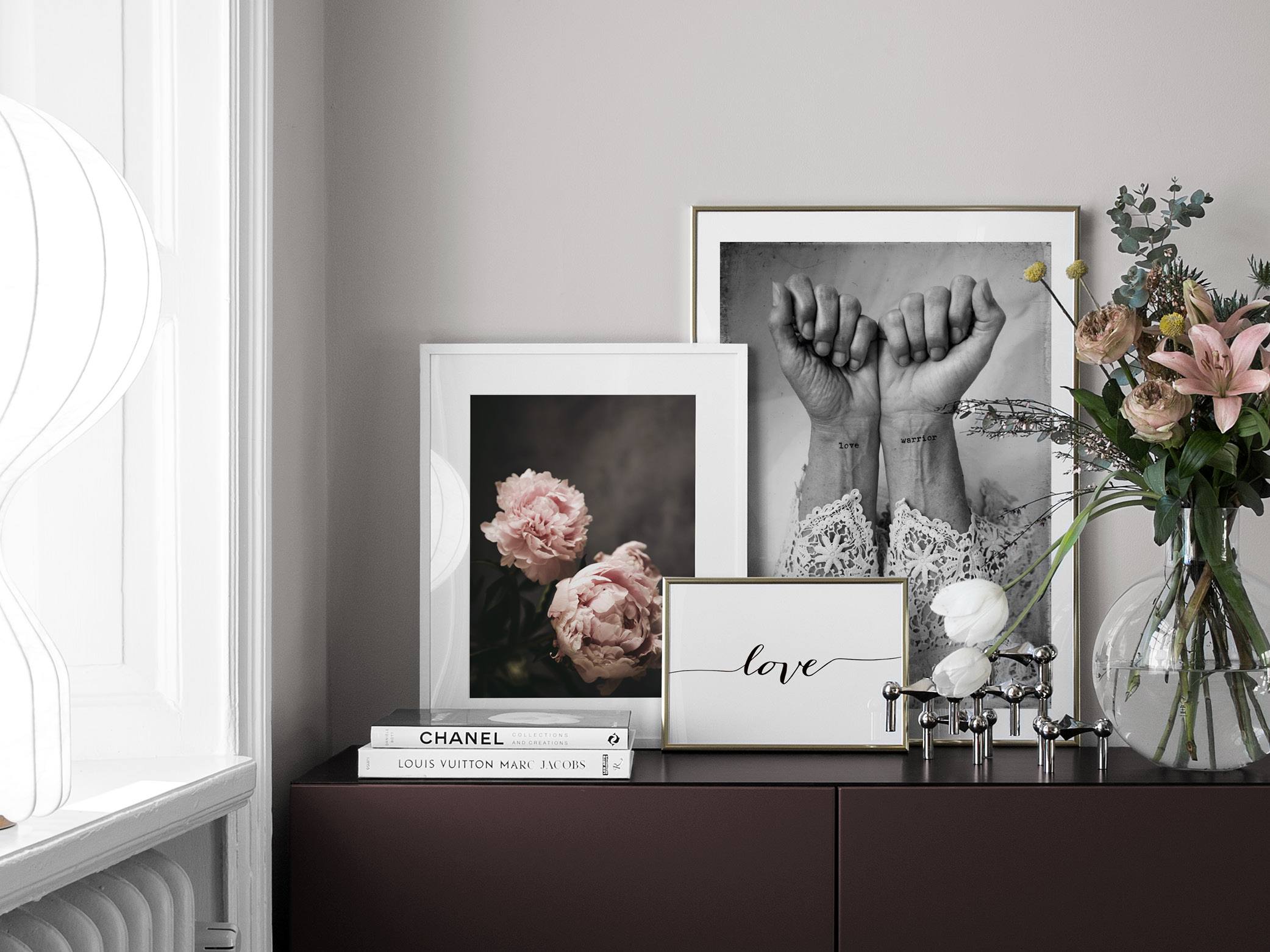 Decoração romântica para hall, flores e amor