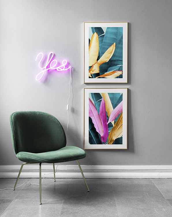 Hall da tendência com cores neon
