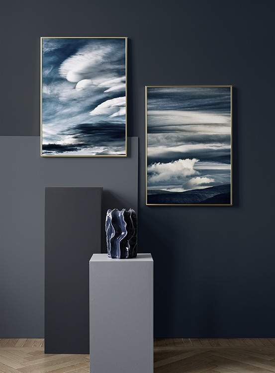 Quadros abstratos em azul