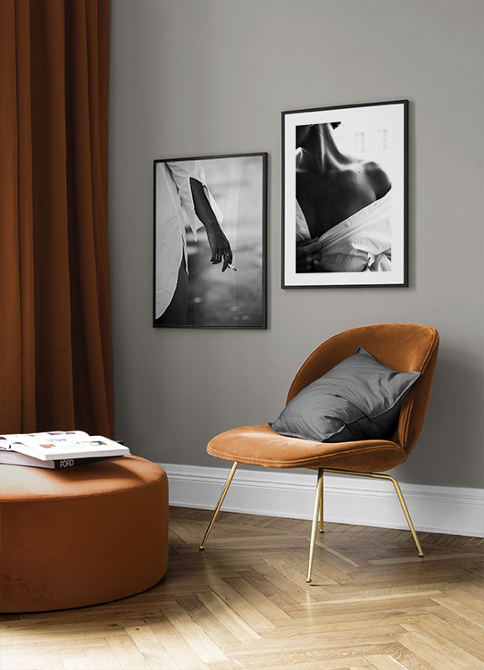 Duo de quadros elegante com fotos preto&branco