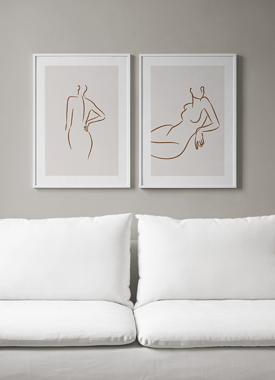 Corpo femminile line art coppia perfetta